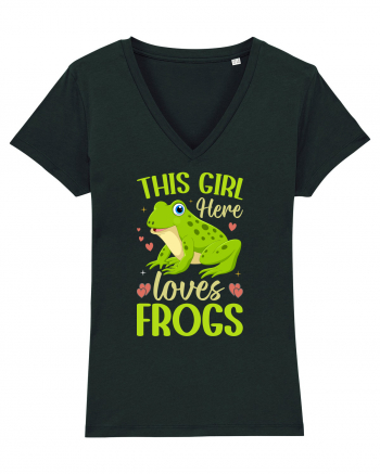 This Girl Here Loves Frogs Black