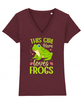 This Girl Here Loves Frogs Burgundy