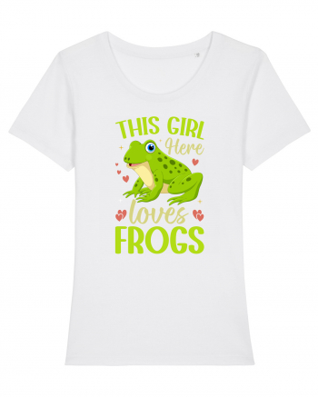 This Girl Here Loves Frogs White