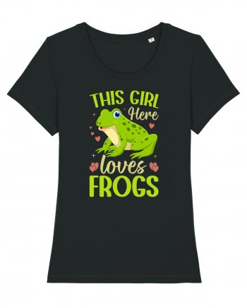 This Girl Here Loves Frogs Black