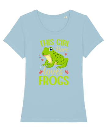 This Girl Here Loves Frogs Sky Blue