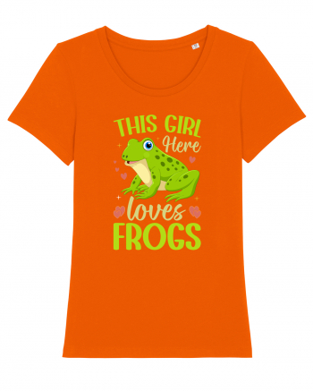 This Girl Here Loves Frogs Bright Orange