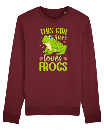 This Girl Here Loves Frogs Burgundy