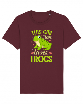 This Girl Here Loves Frogs Burgundy