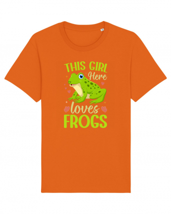 This Girl Here Loves Frogs Bright Orange