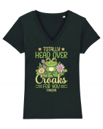 Totally Head Over Croaks For You Fansinn Tricou mânecă scurtă guler V Damă Evoker