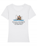 PESCUITUL ESTE DESPRE AMINTIRI Tricou mânecă scurtă guler larg fitted Damă Expresser