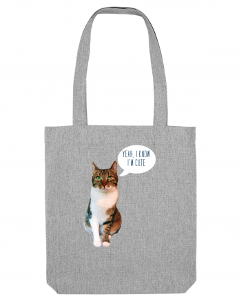 Cute Cat message Heather Grey