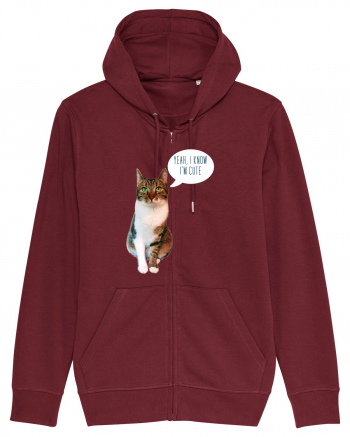 Cute Cat message Burgundy