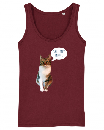 Cute Cat message Burgundy