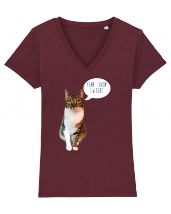 Cute Cat message Burgundy