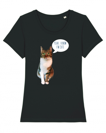 Cute Cat message Black