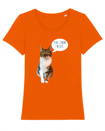 Cute Cat message Bright Orange