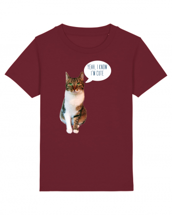 Cute Cat message Burgundy