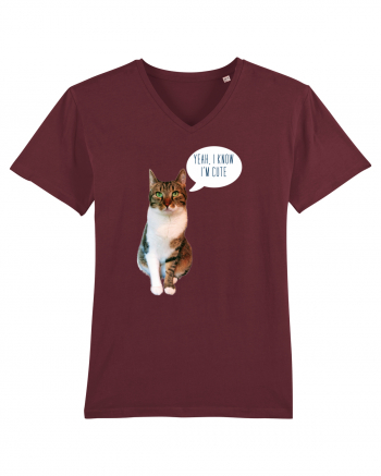 Cute Cat message Burgundy