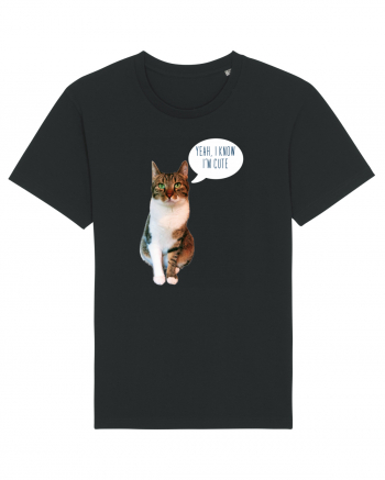 Cute Cat message Black