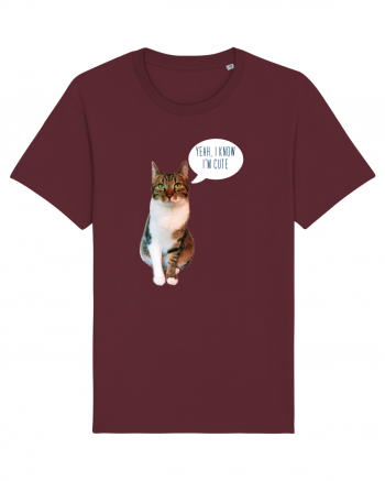 Cute Cat message Burgundy