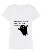 NOAPTEA ESTE PLINĂ DE GROAZĂ - HALLOWEEN Tricou mânecă scurtă guler V Damă Evoker