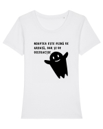 NOAPTEA ESTE PLINĂ DE GROAZĂ - HALLOWEEN Tricou mânecă scurtă guler larg fitted Damă Expresser