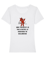 DRĂCUȘOR PREGATIT - HALLOWEEN Tricou mânecă scurtă guler larg fitted Damă Expresser