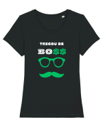 TRICOU DE BO$$ Tricou mânecă scurtă guler larg fitted Damă Expresser