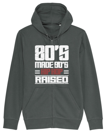 80's Made 90's Hip Hop Raised distressed Anthracite