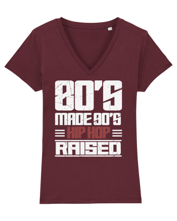 80's Made 90's Hip Hop Raised distressed Burgundy