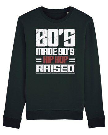 80's Made 90's Hip Hop Raised distressed Black