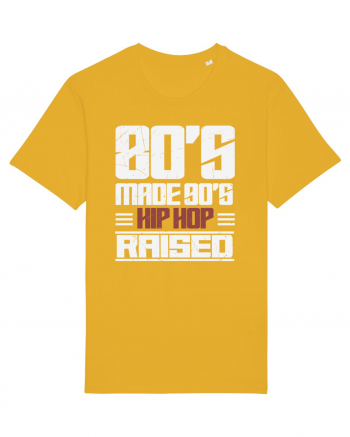 80's Made 90's Hip Hop Raised distressed Spectra Yellow