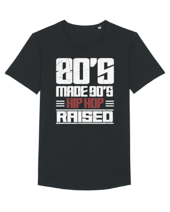 80's Made 90's Hip Hop Raised distressed Black