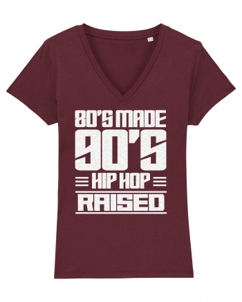 80's Made 90's Hip Hop Raised Burgundy