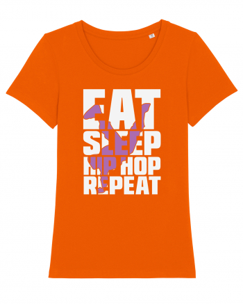 Eat Sleep Hip Hop Repeat Bright Orange