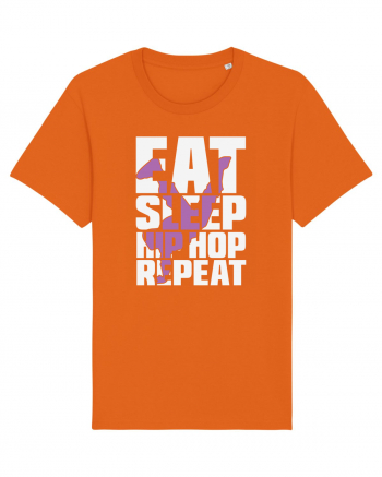 Eat Sleep Hip Hop Repeat Bright Orange