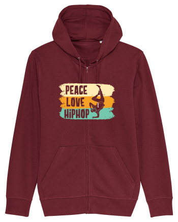 Peace Love Hip Hop Dancing Burgundy
