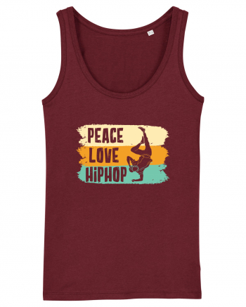Peace Love Hip Hop Dancing Burgundy