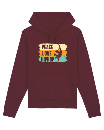 Peace Love Hip Hop Dancing Burgundy