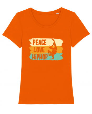 Peace Love Hip Hop Dancing Bright Orange