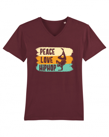 Peace Love Hip Hop Dancing Burgundy
