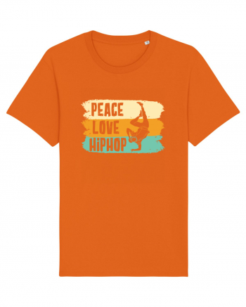 Peace Love Hip Hop Dancing Bright Orange