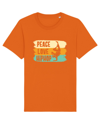 Peace Love Hip Hop Dancing Bright Orange