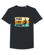 Peace Love Hip Hop Dancing Tricou mânecă scurtă guler larg Bărbat Skater