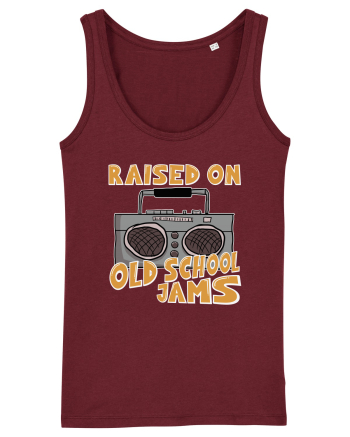 Raised On Old School Jams Hip Hop Burgundy