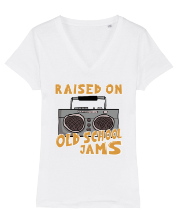 Raised On Old School Jams Hip Hop White