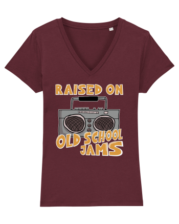 Raised On Old School Jams Hip Hop Burgundy