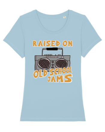 Raised On Old School Jams Hip Hop Sky Blue