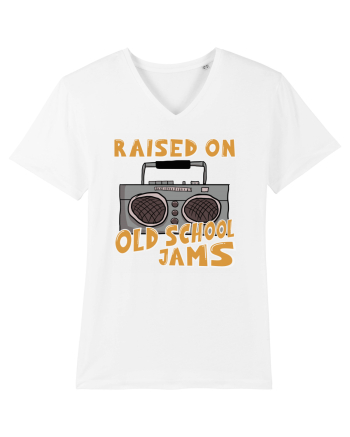 Raised On Old School Jams Hip Hop White