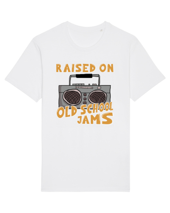 Raised On Old School Jams Hip Hop White