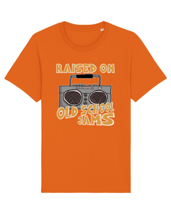 Raised On Old School Jams Hip Hop Bright Orange