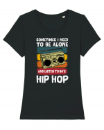 Sometimes I Need To Be Alone And Listen To 80's Hip Hop Tricou mânecă scurtă guler larg fitted Damă Expresser