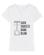 Engine cycle Tricou mânecă scurtă guler V Damă Evoker
